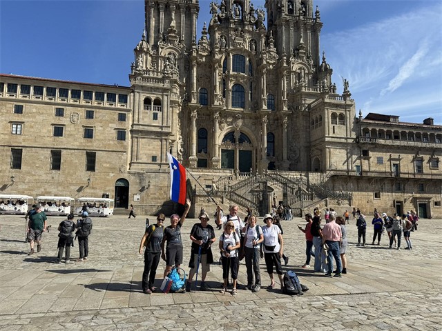 Skupina Abctour po prihodu v Santiago de Compostela na Camino Inglés.