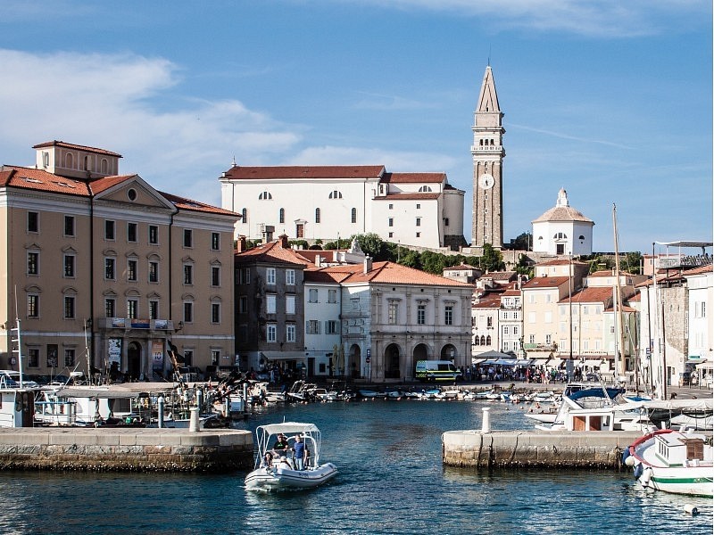 Piran Marina and saint George