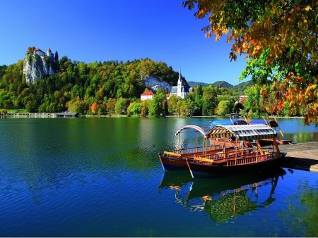 Bled s pletnama, otokom, gradom