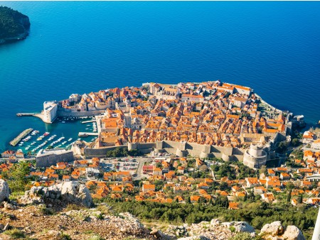 pogled na Dubrovnik od zgoraj
