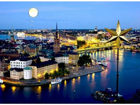Švedska prestolnica zvečer