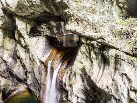 natural tunnels and waterfalls