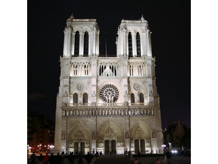 Potovanje Pariz Notre dame večerni posnetek