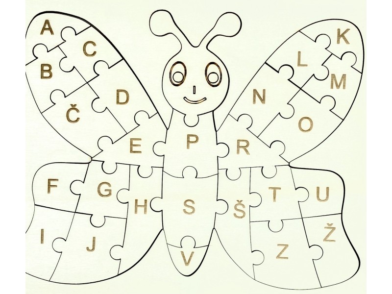 Metulj s slovensko abecedo